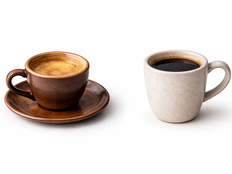 Espresso in a brown cup